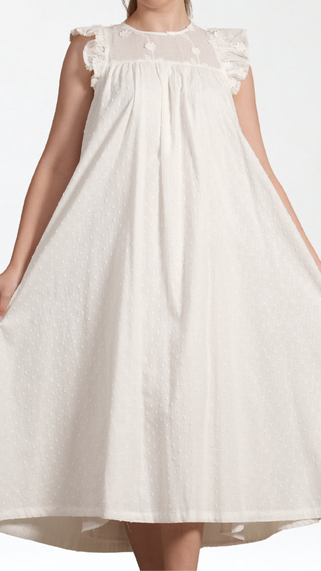 Emi White Midi Dress