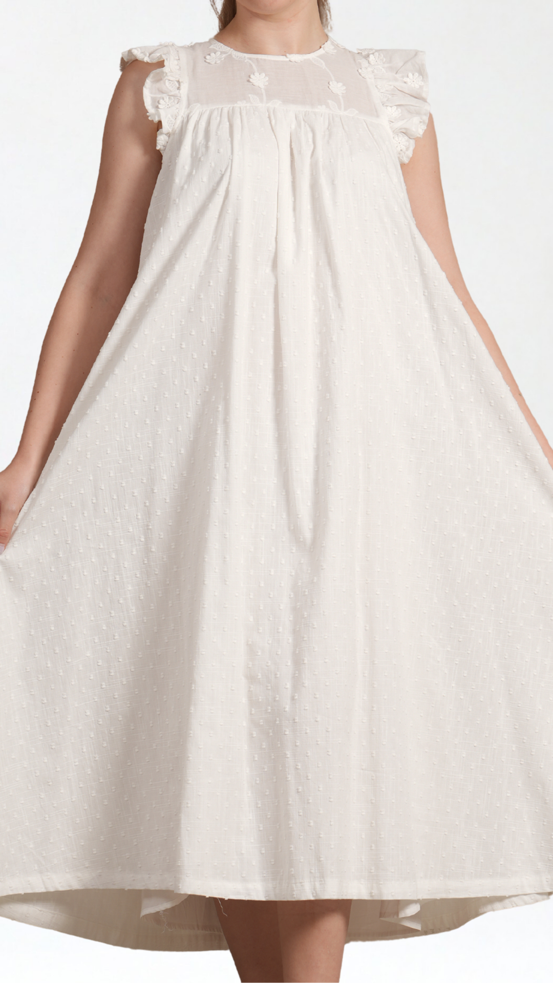 Emi White Midi Dress