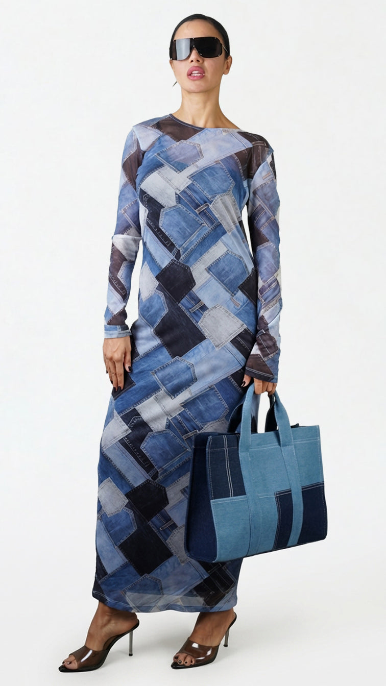 Mae Denim Shopper Bag