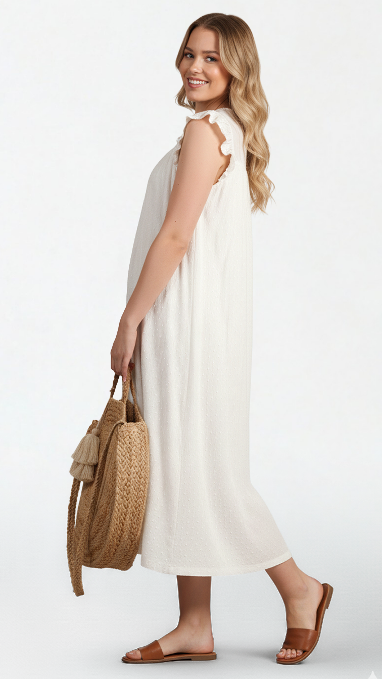 Emi White Midi Dress